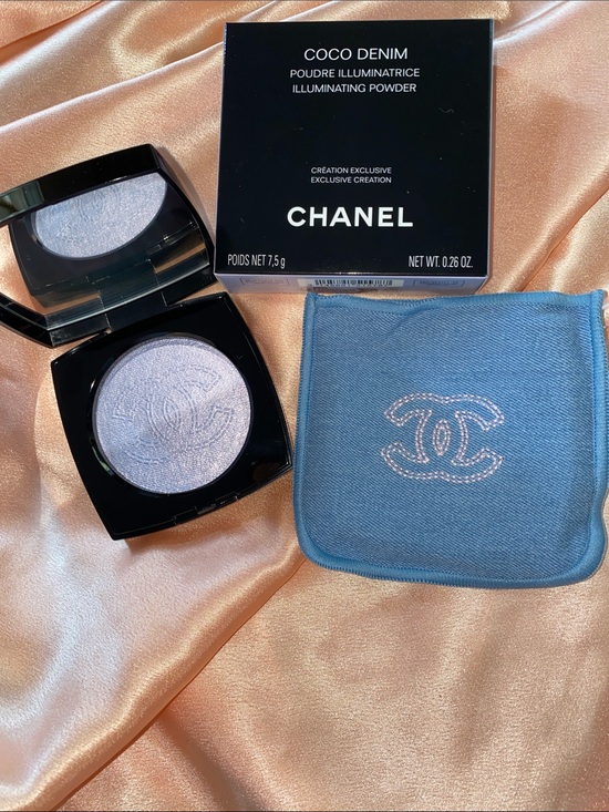 CHANEL Other - CHANEL Illuminating Powder in Light Blue Shimmer with Blue Pouch coco denim